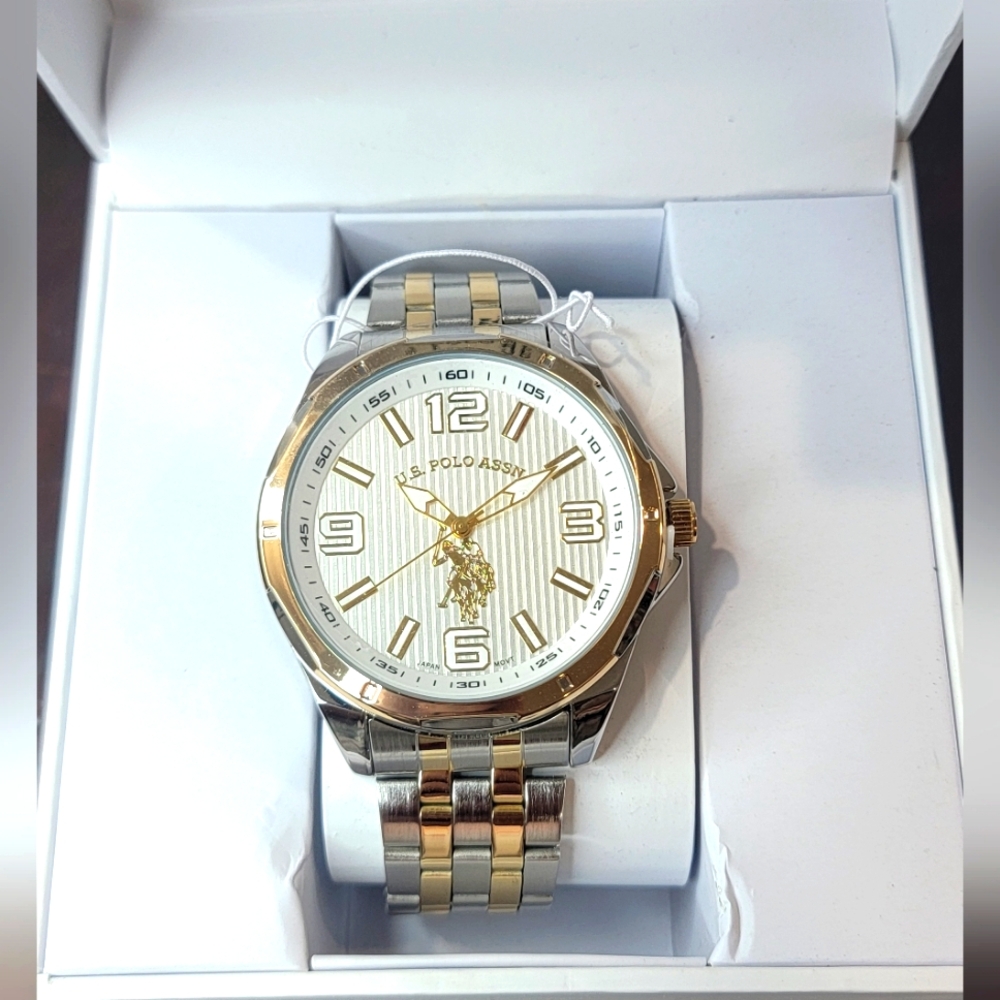 US POLO Two Tone Bracelet Watch